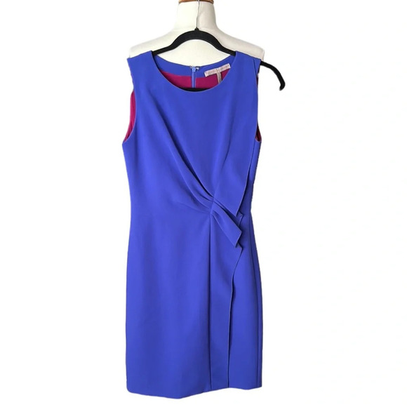 HALSTON HERITAGE Dress Ruched Ruffle Front Career Chic Office Siren Dress Size 2 - Picture 14 of 16